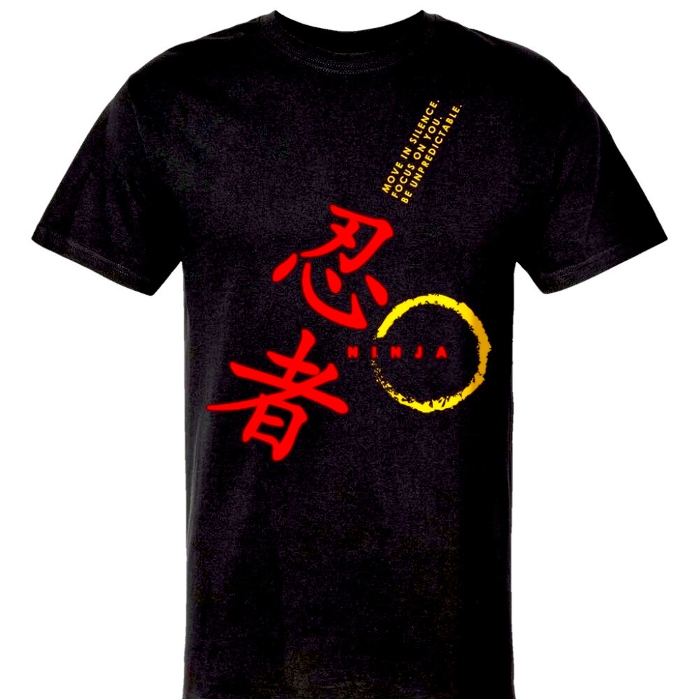 NINJA letters Print T Shirt M